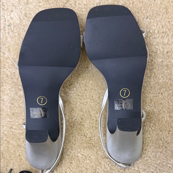 Silver Strappy Rhinestone Heels - Picture 2 of 2